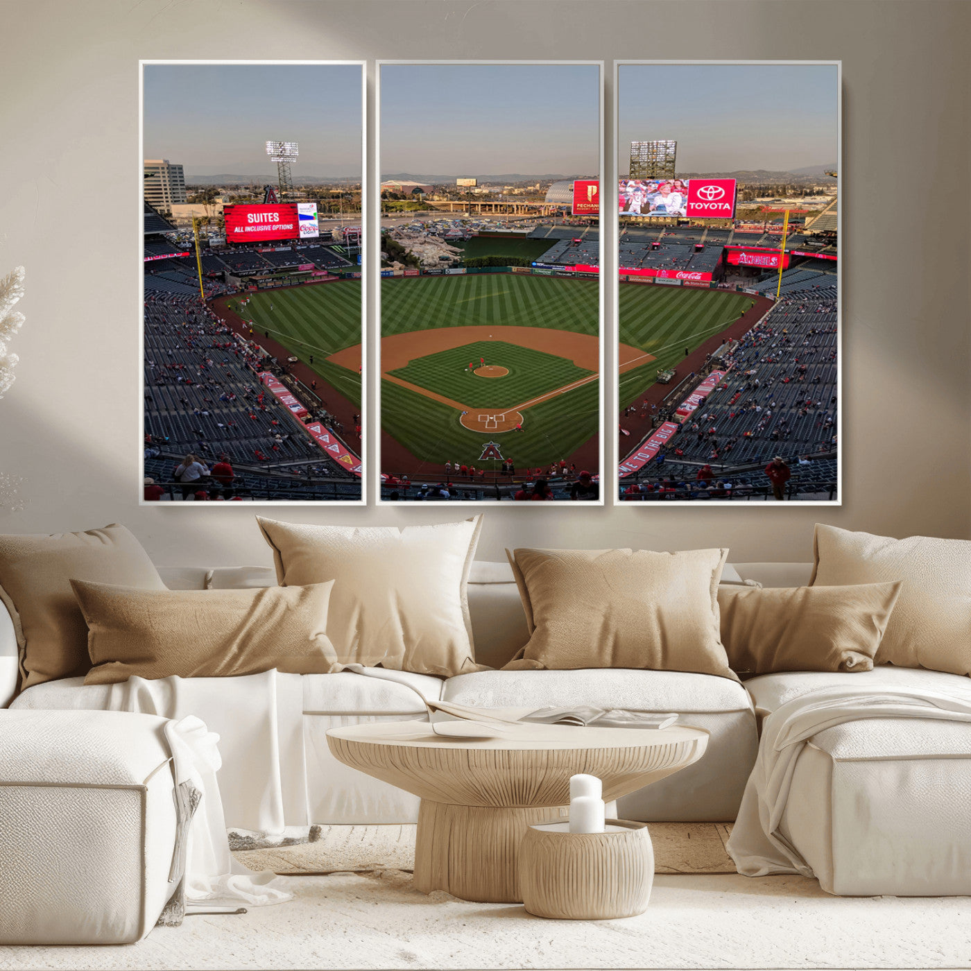 MGV-FC-48X32-3P - Los Angeles Angels Baseball Canvas Print - Anaheim Angel Stadium Wall Art Canvas Print
