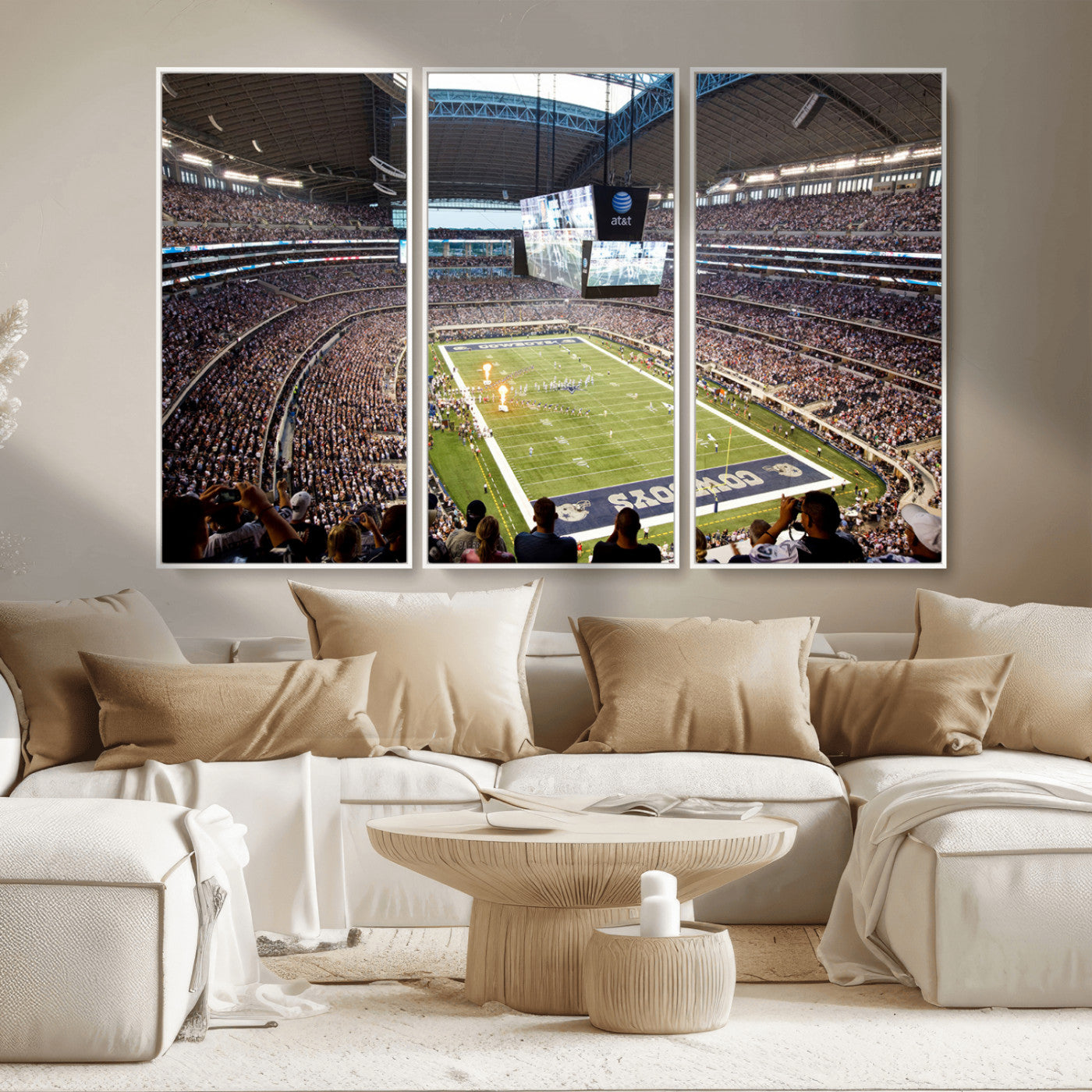 MGV-FC-48X32-3P - Dallas Cowboys Football Team Print - Arlington AT&T Stadium Wall Art Canvas Print
