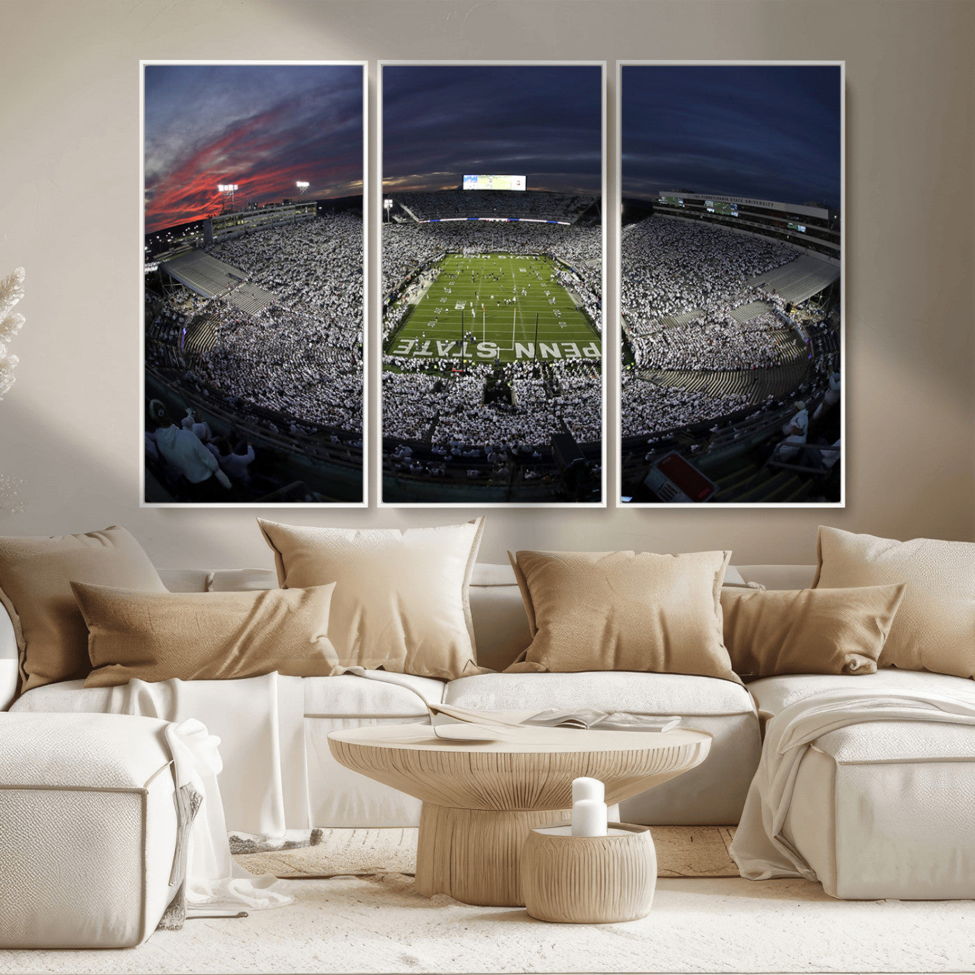 MGV-FC-48X32-3P - Penn State University Nittany Lions Football Team Print - University Park Beaver Stadium Wall Art