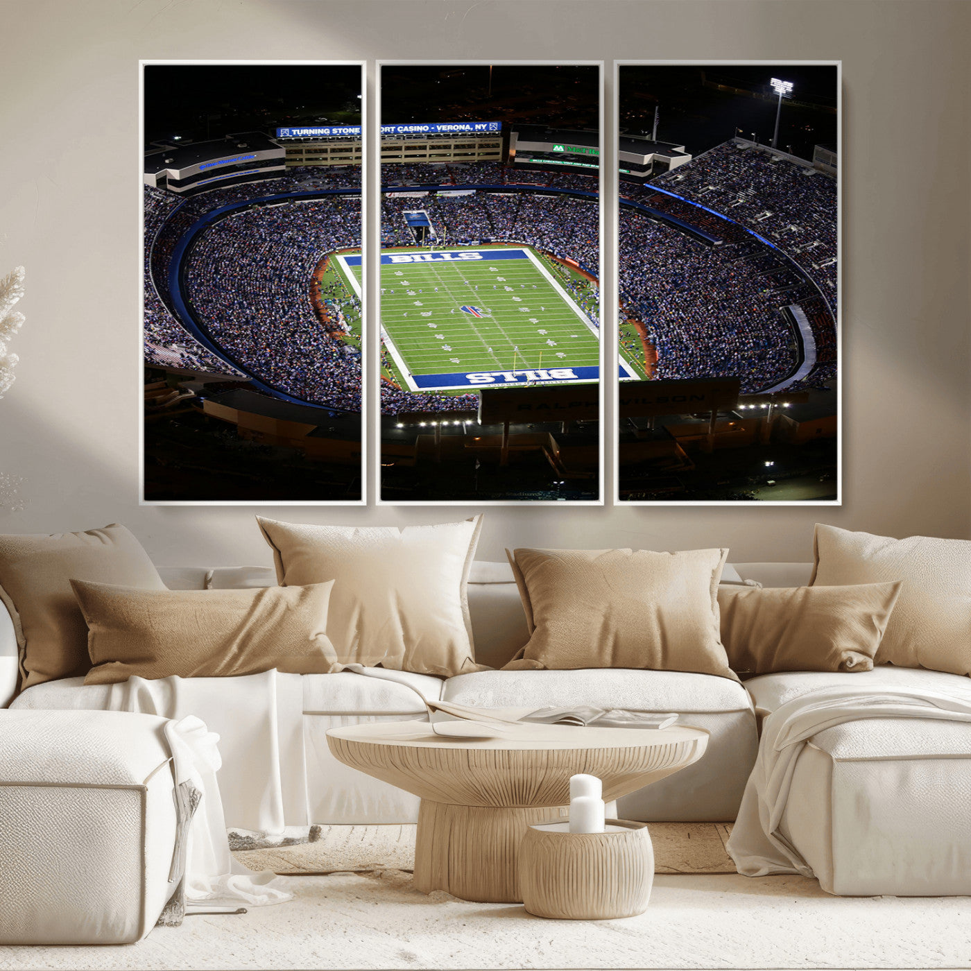 MGV-FC-48X32-3P - Buffalo Bills NFL Football Team Print - Highmark Stadium Wall Art Canvas Print