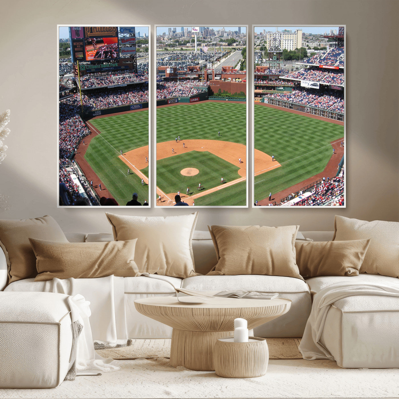 MGV-FC-48X32-3P - Philadelphia Phillies Baseball Team Print - Philadelphia Citizens Bank Park Stadium Wall Art Canvas