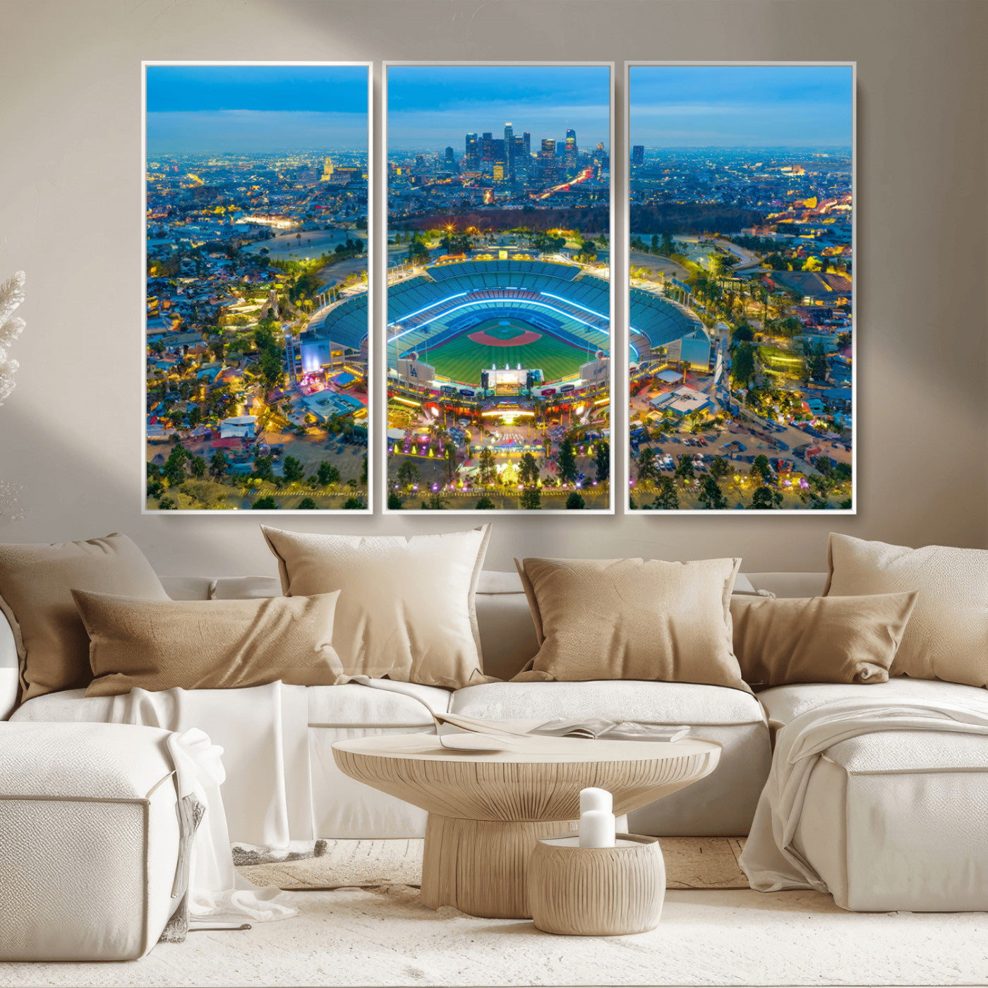 MGV-FC-48X32-3P - Los Angeles Dodgers Wall Art Canvas, Dodger Stadium Wall Art Canvas Print - MLB Baseball Stadium