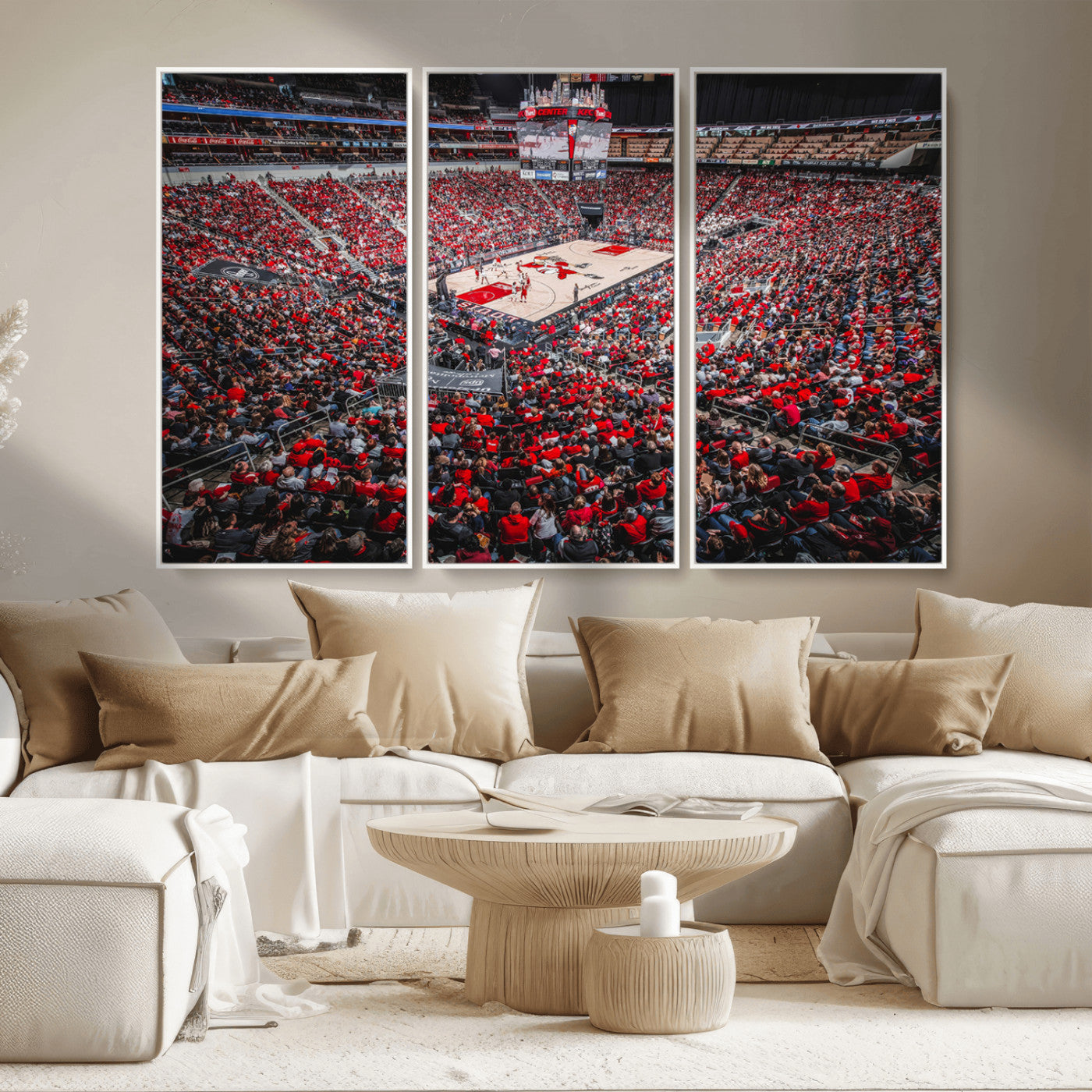 MGV-FC-48X32-3P - Louisville Cardinals Basketball Print Canvas - Louisville KFC Yum Center Arena Wall Art Canvas Print