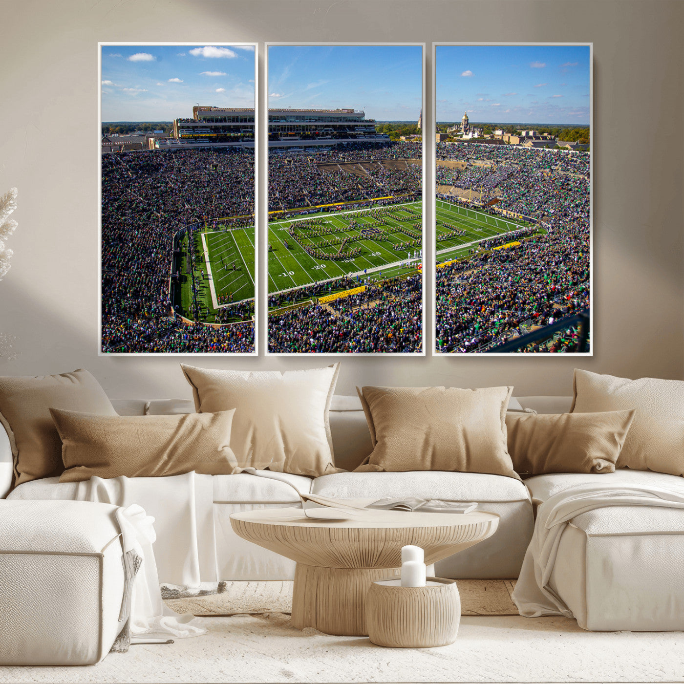 MGV-FC-48X32-3P - Notre Dame Fighting Irish Football Team Print - Notre Dame Stadium Wall Art Canvas Print