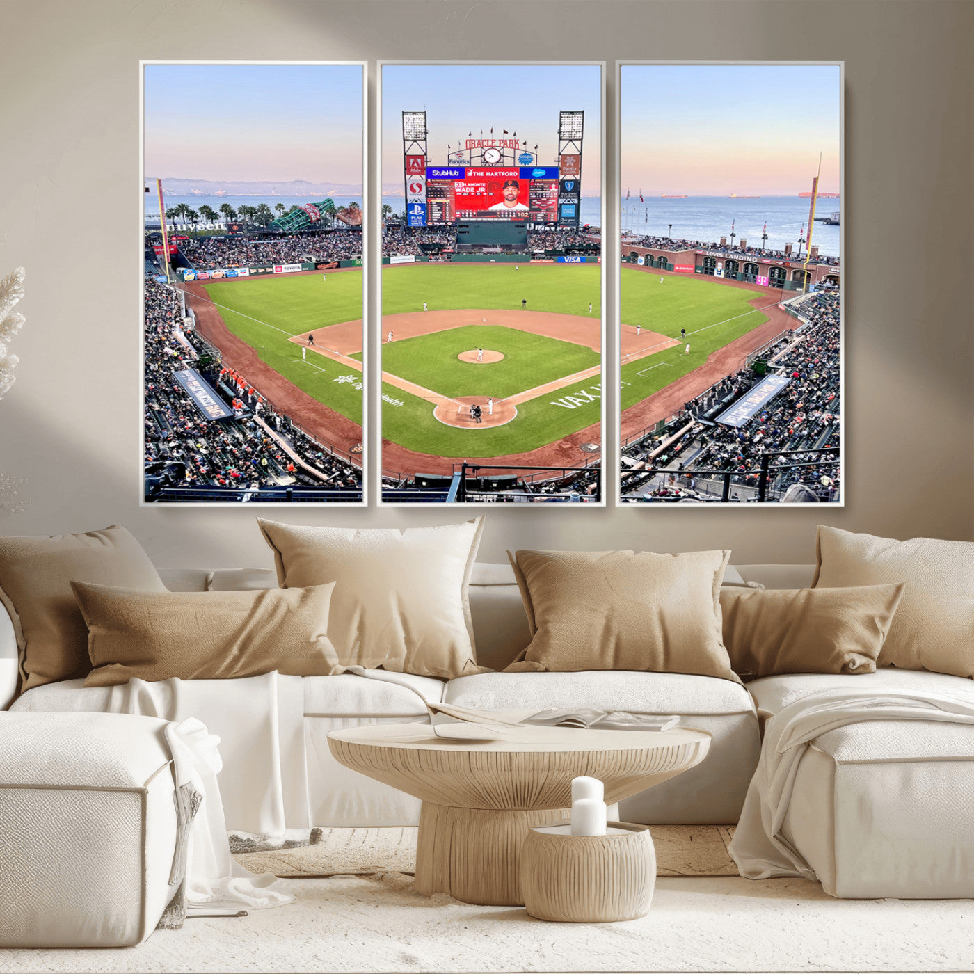 MGV-FC-48X32-3P - San Francisco Giants Baseball Team Print - Oracle Park Stadium Wall Art Canvas Print