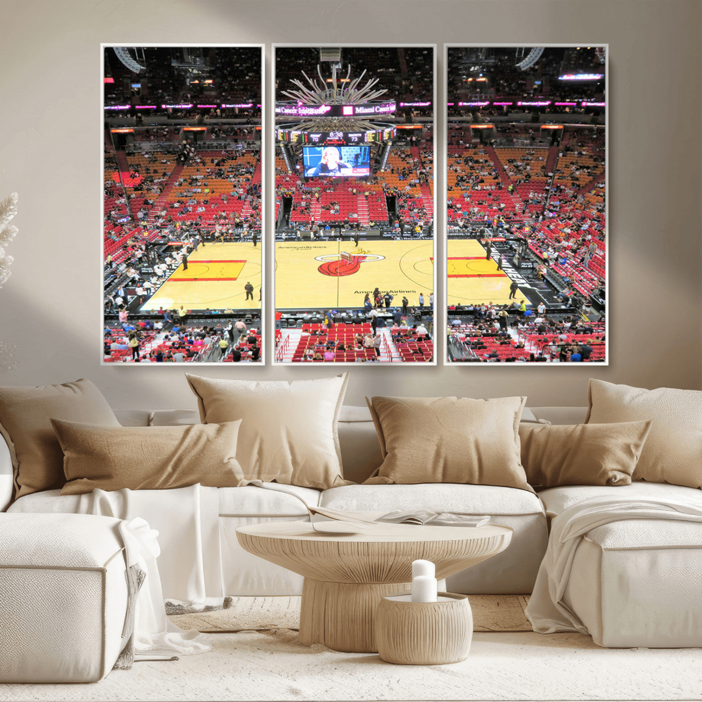 MGV-FC-48X32-3P - Miami Heat Basketball Team Print Wall Art- Kaseya Center Stadium Wall Art Canvas Print