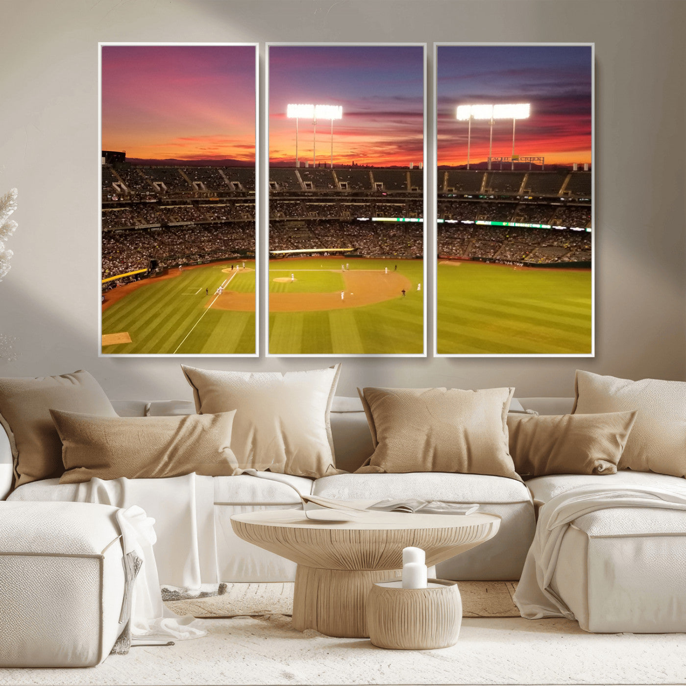 MGV-FC-48X32-3P - Oakland Athletics Baseball Team Print - Oakland Coliseum Stadium Wall Art Canvas Print
