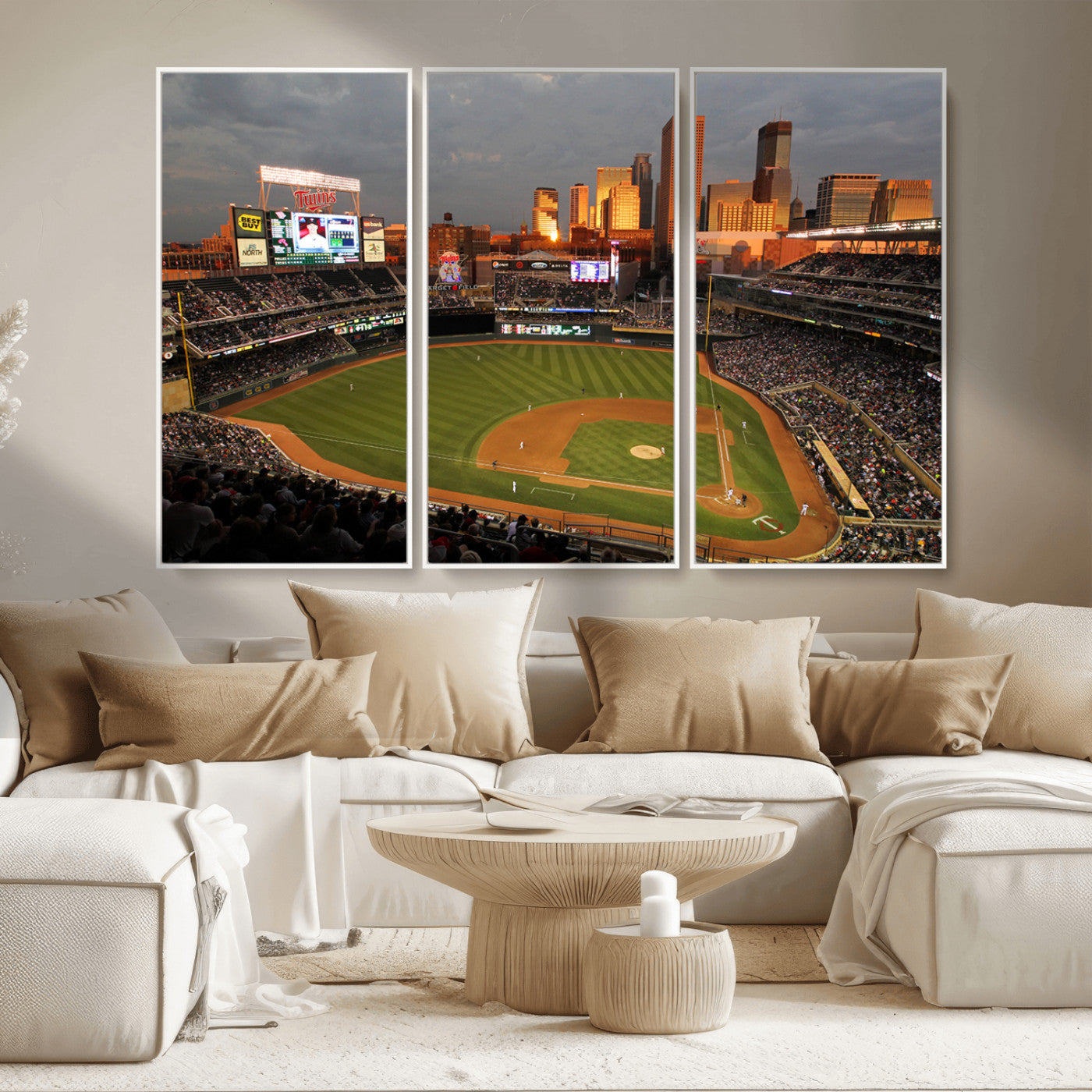 MGV-FC-48X32-3P - Minnesota Twins Baseball Team Print - Minneapolis Target Field Stadium Wall Art Canvas Print