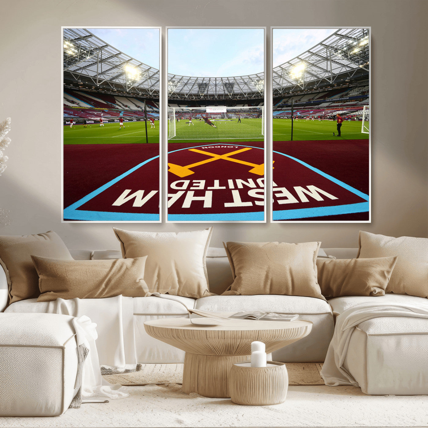 MGV-FC-48X32-3P - West Ham United FC Stadium Canvas Wall Art – London Stadium Football Print – Premier League Team