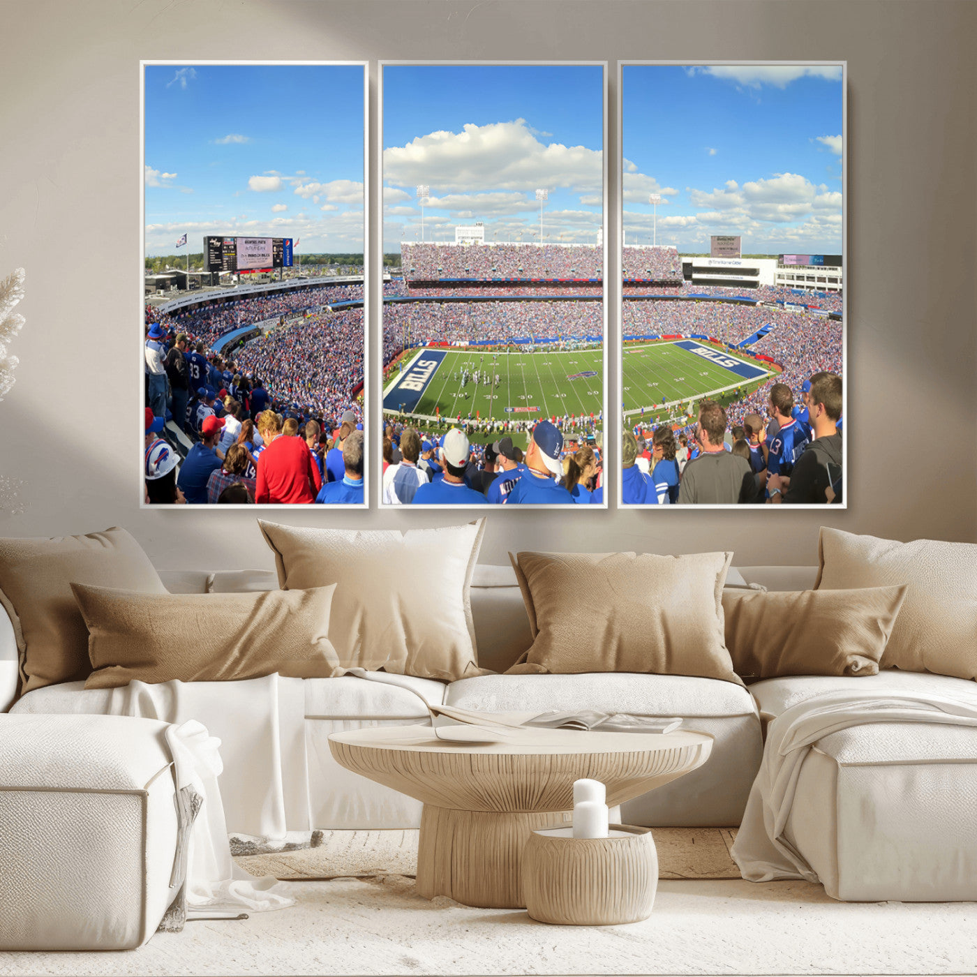 MGV-FC-48X32-3P - Buffalo Bills NFL Football Team Print - Buffalo Highmark Stadium Wall Art Canvas Print