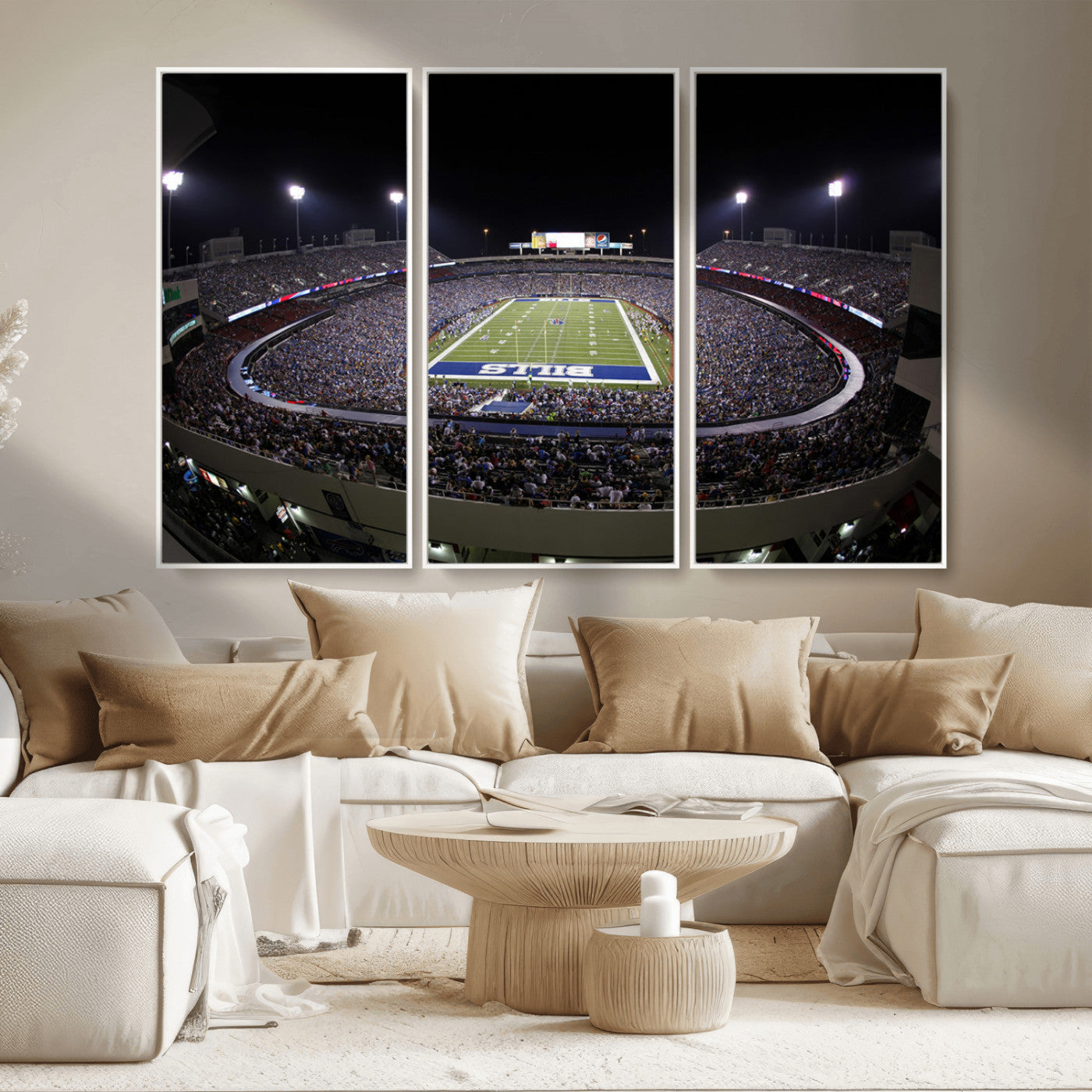 MGV-FC-48X32-3P - Buffalo Bills NFL Football Team Print - Buffalo Highmark Stadium Wall Art Canvas Print