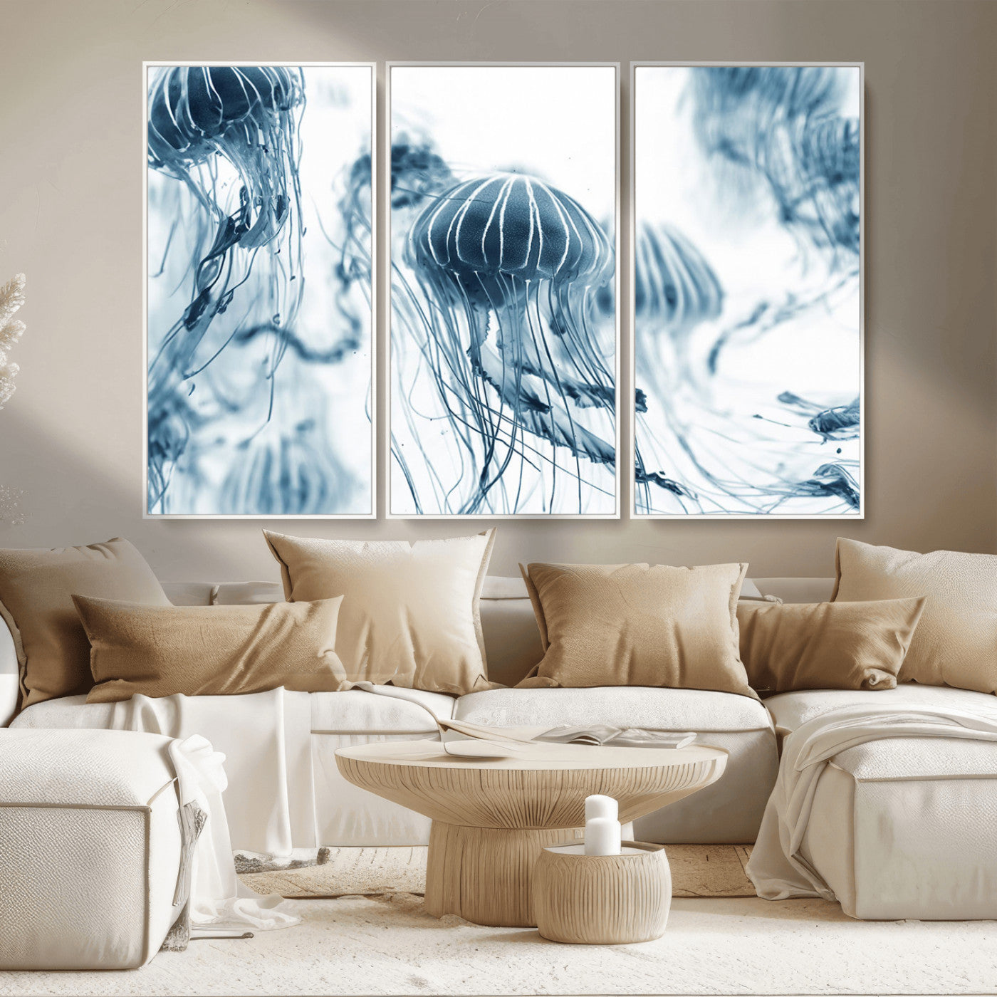 MGV-FC-48X32-3P - Abstract Jellyfish Canvas Print Wall Art