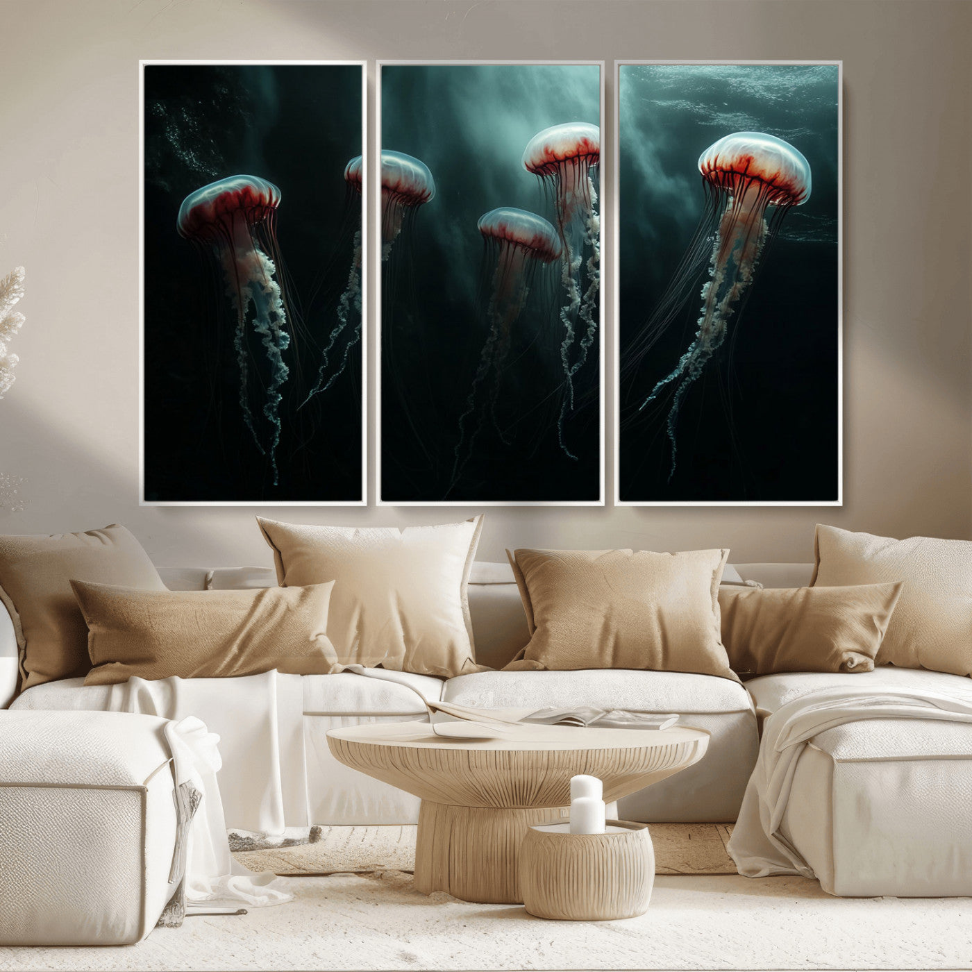 MGV-FC-48X32-3P - Abstract Jellyfish Wall Art Canvas Print