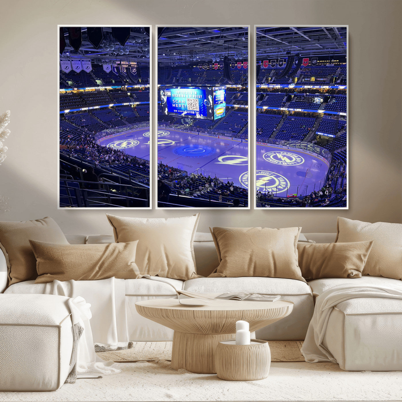 MGV-FC-48X32-3P - Amalie Arena Florida Wall Art Canvas Print - NHL Hockey Stadium Print Wall Art