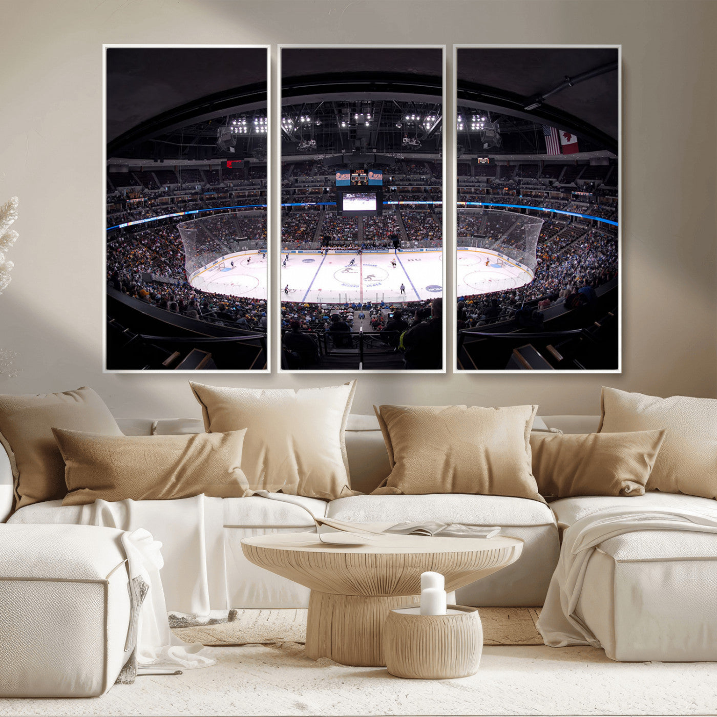 MGV-FC-48X32-3P - Ball Arena Denver Colorado Avalanche Hockey Team Wall Art Canvas Print - Denver Ice Hockey Stadium