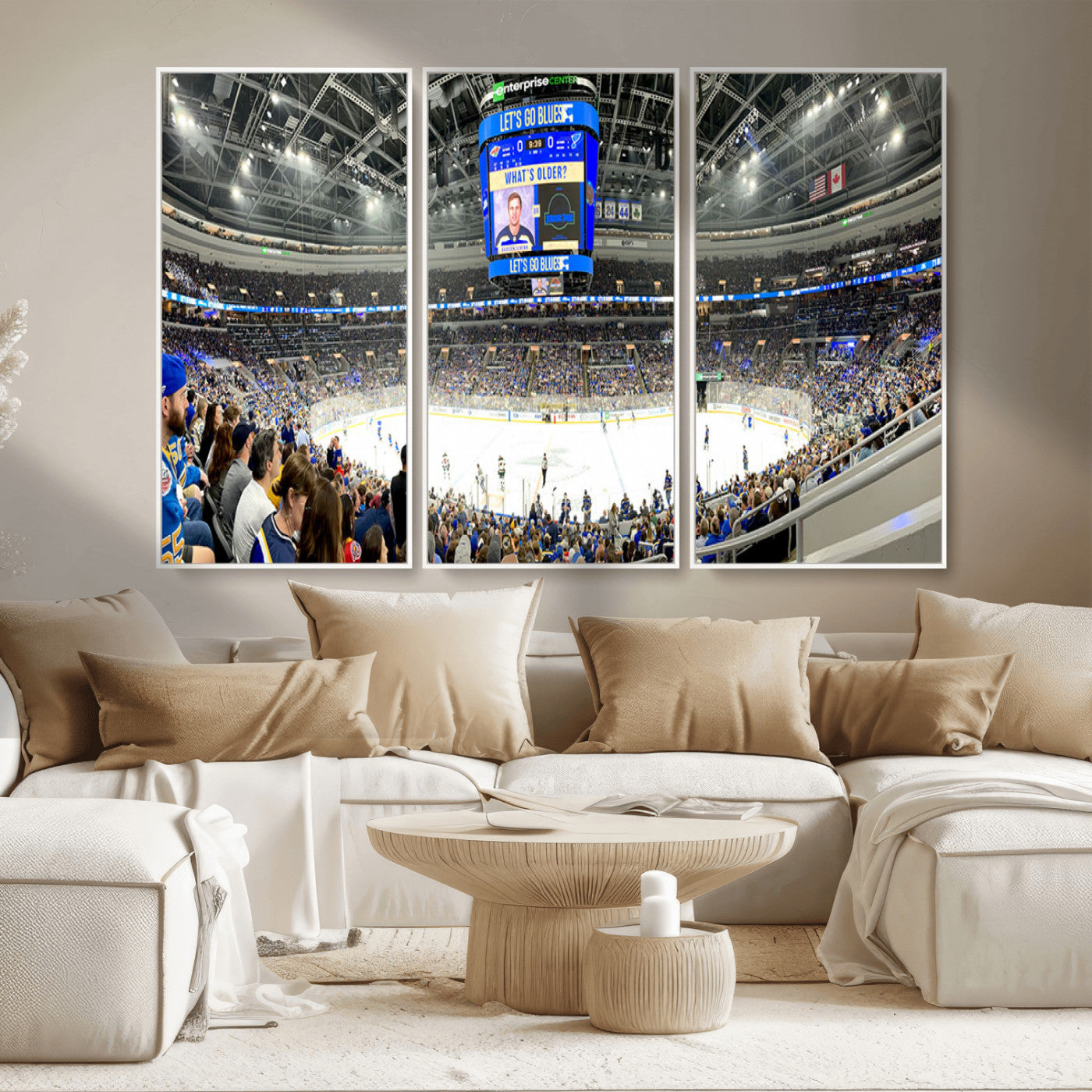 MGV-FC-48X32-3P - Enterprise Center | Missouri St. Louis Blues Ice Hockey Stadium Wall Art | Canvas Print | Ready to