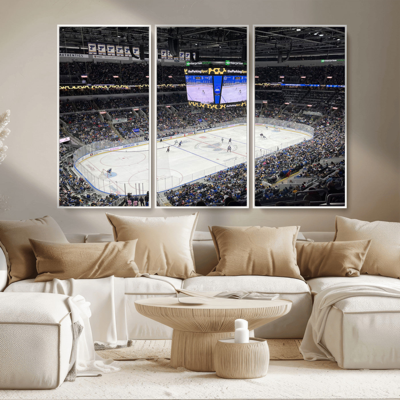 MGV-FC-48X32-3P - Enterprise Center Missouri St. Louis Blues Hockey Stadium Wall Art Canvas Print
