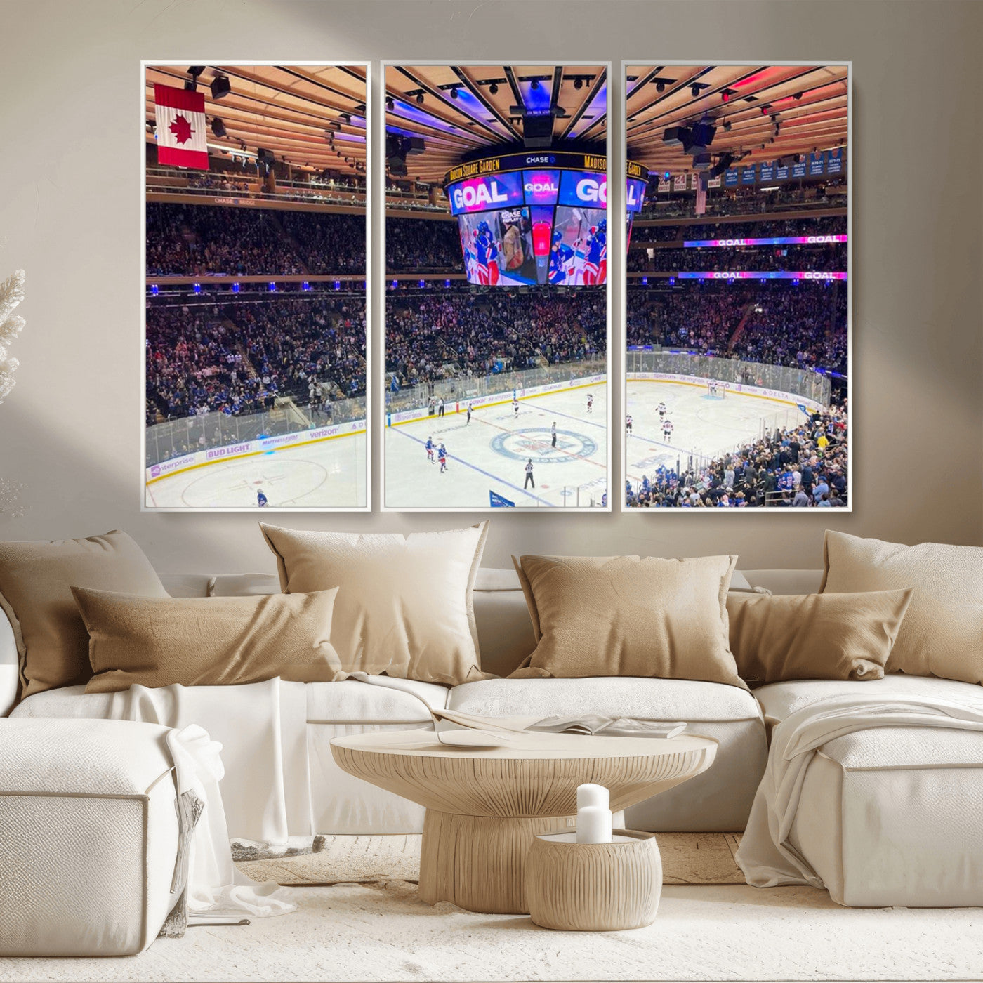 MGV-FC-48X32-3P - Madison New York Rangers Hockey Stadium Wall Art Canvas Print
