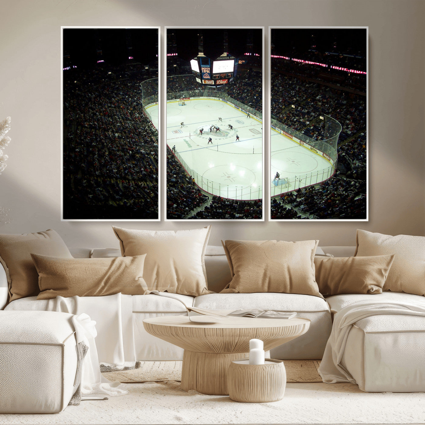 MGV-FC-48X32-3P - Nationwide Arena Ohio Columbus Blue Jackets Hockey Stadium Canvas Print Wall Art