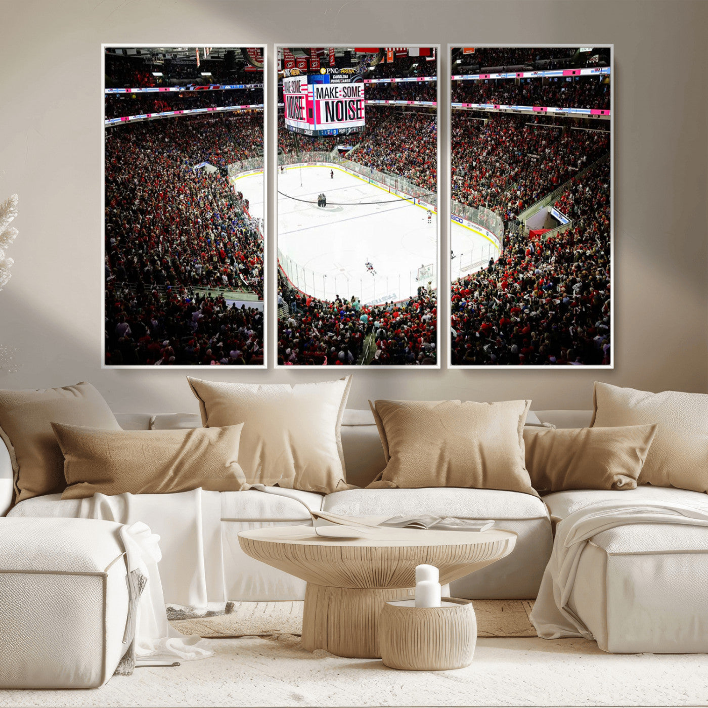 MGV-FC-48X32-3P - PNC Arena Raleigh North Carolina Hurricanes Hockey Stadium Wall Art Canvas, North Carolina
