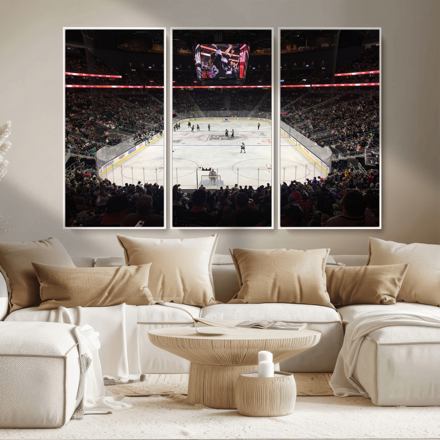 MGV-FC-48X32-3P - T Mobile Arena Paradise Nevada Vegas Golden Knights Ice Hockey Stadium Canvas Print Wall Art