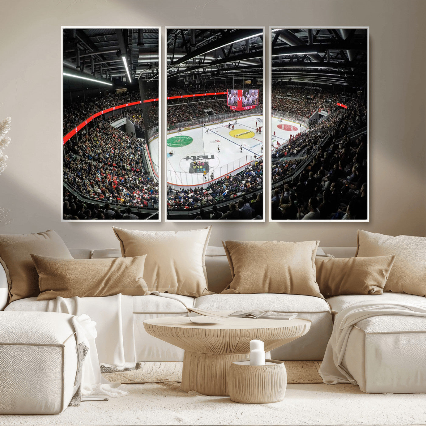 MGV-FC-48X32-3P - Vaudoise Lausanne Ice Hockey Arena Stadium Wall Art Canvas, Vaudoise Lausanne Ice Hockey Canvas