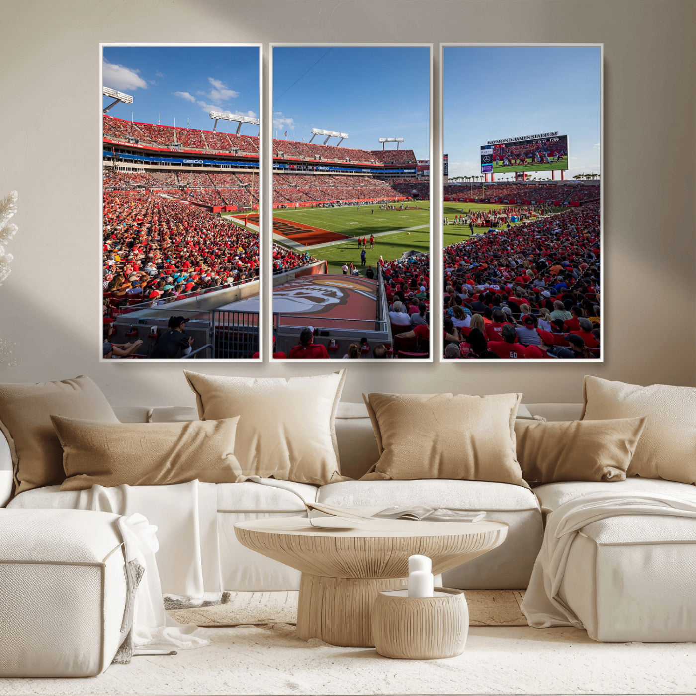 MGV-FC-48X32-3P - Florida Tampa Raymond James Stadium Wall Art Canvas Print - NFL Football Stadium Print