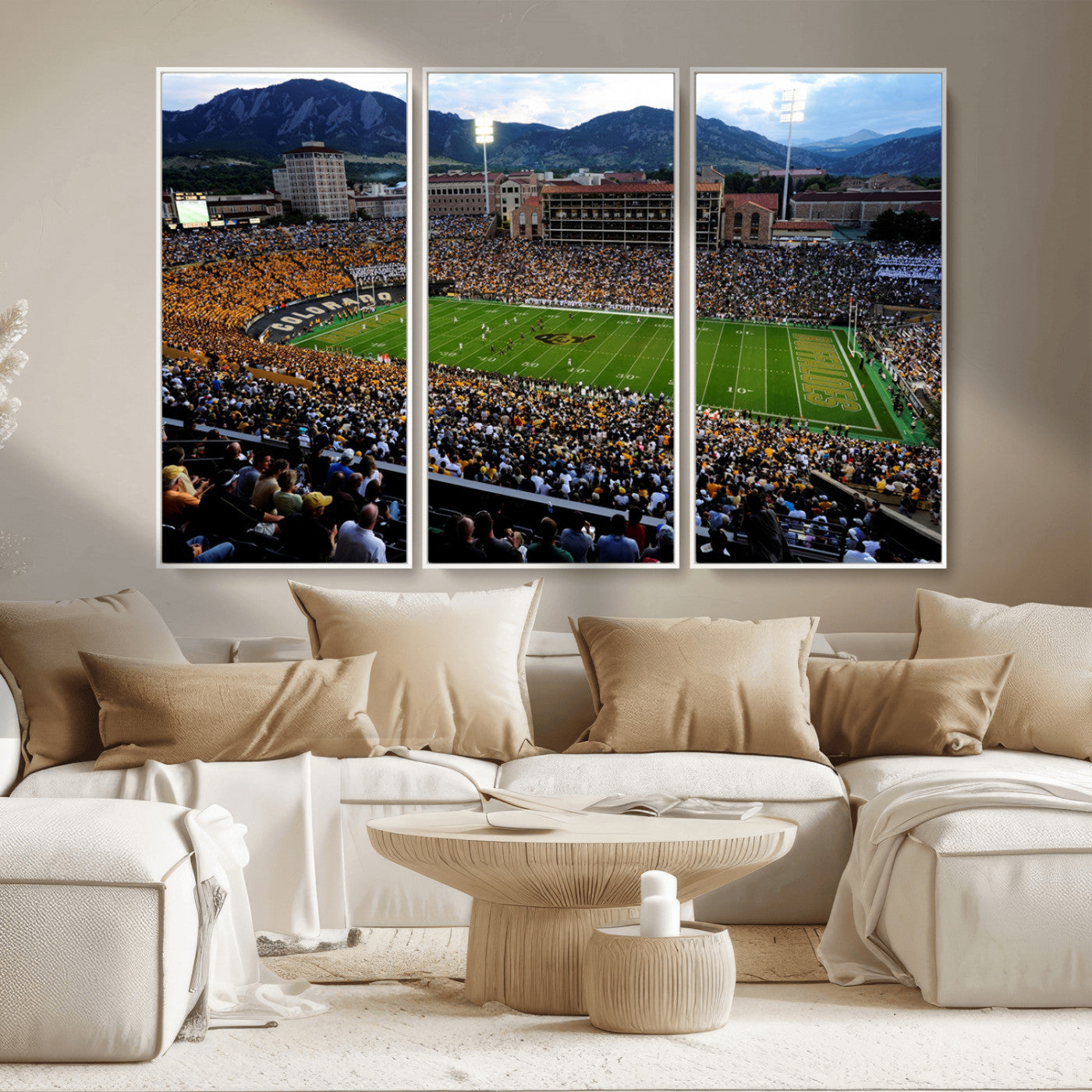MGV-FC-48X32-3P - Colorado Buffaloes Canvas Print - Boulder Folsom Field Stadium Wall Art Canvas Print, Football Print