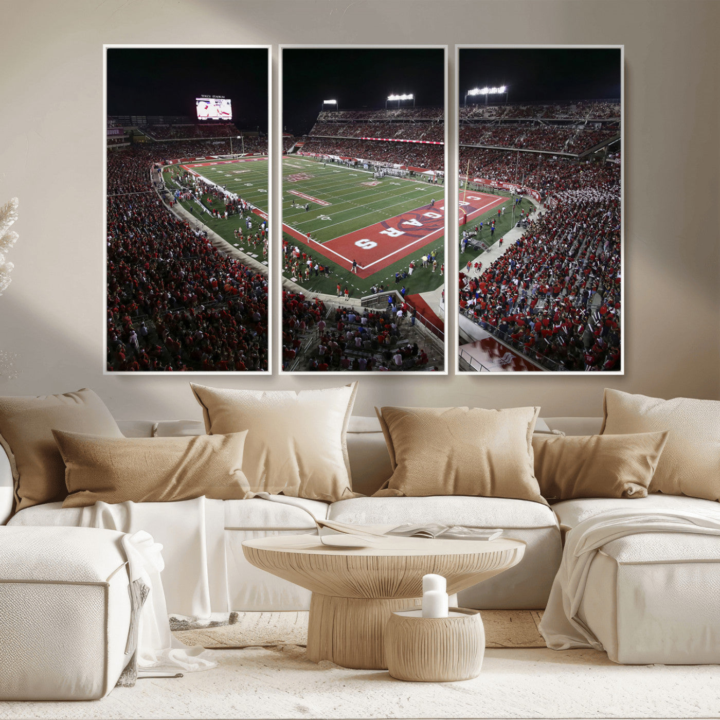 MGV-FC-48X32-3P - Houston Cougars Football Team Print - Houston TDECU Stadium Wall Art Canvas Print