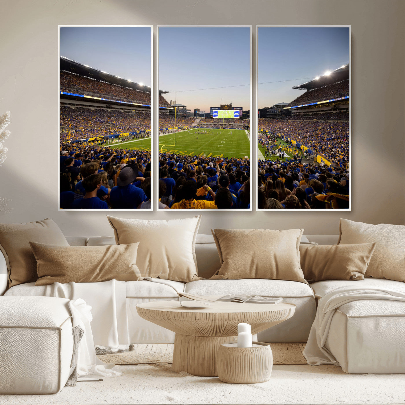 MGV-FC-48X32-3P - Pittsburgh Panthers Football Team Print - Pittsburgh Acrisure Stadium Wall Art Canvas Print