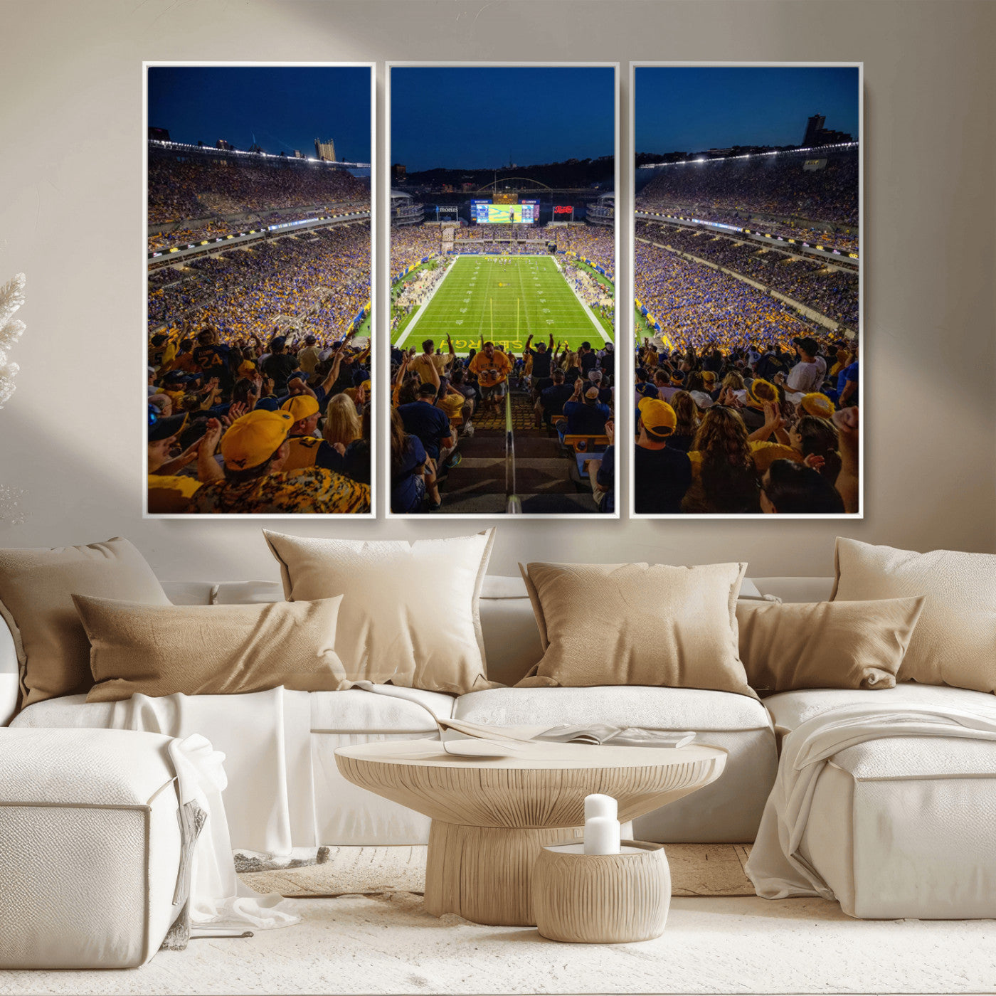MGV-FC-48X32-3P - Pittsburgh Panthers Football Team Print - Pittsburgh Acrisure Stadium Wall Art Canvas Print