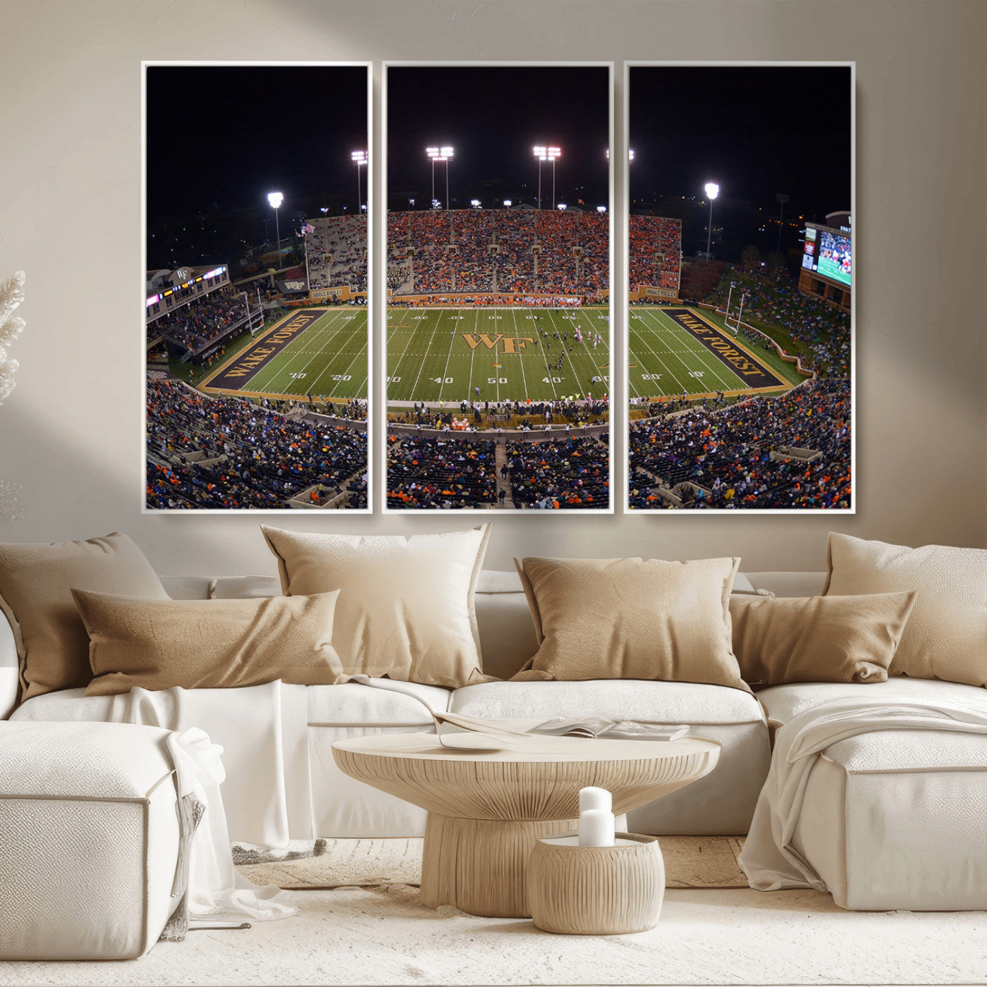 MGV-FC-48X32-3P - Demon Deacons Print Canvas, Football Team Print - Winston-Salem Allegacy Federal Credit Union