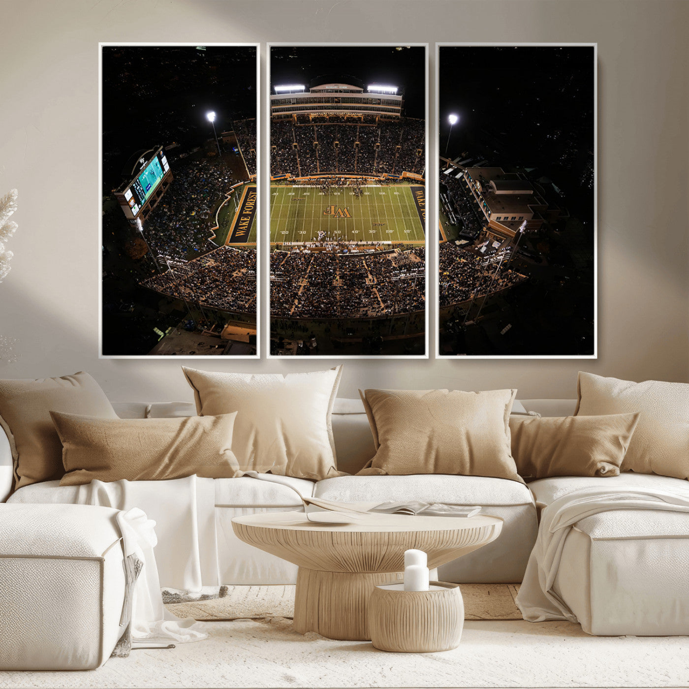 MGV-FC-48X32-3P - Wake Forest University Demon Deacons Canvas Printi, Football Team Print - Winston-Salem Allegacy
