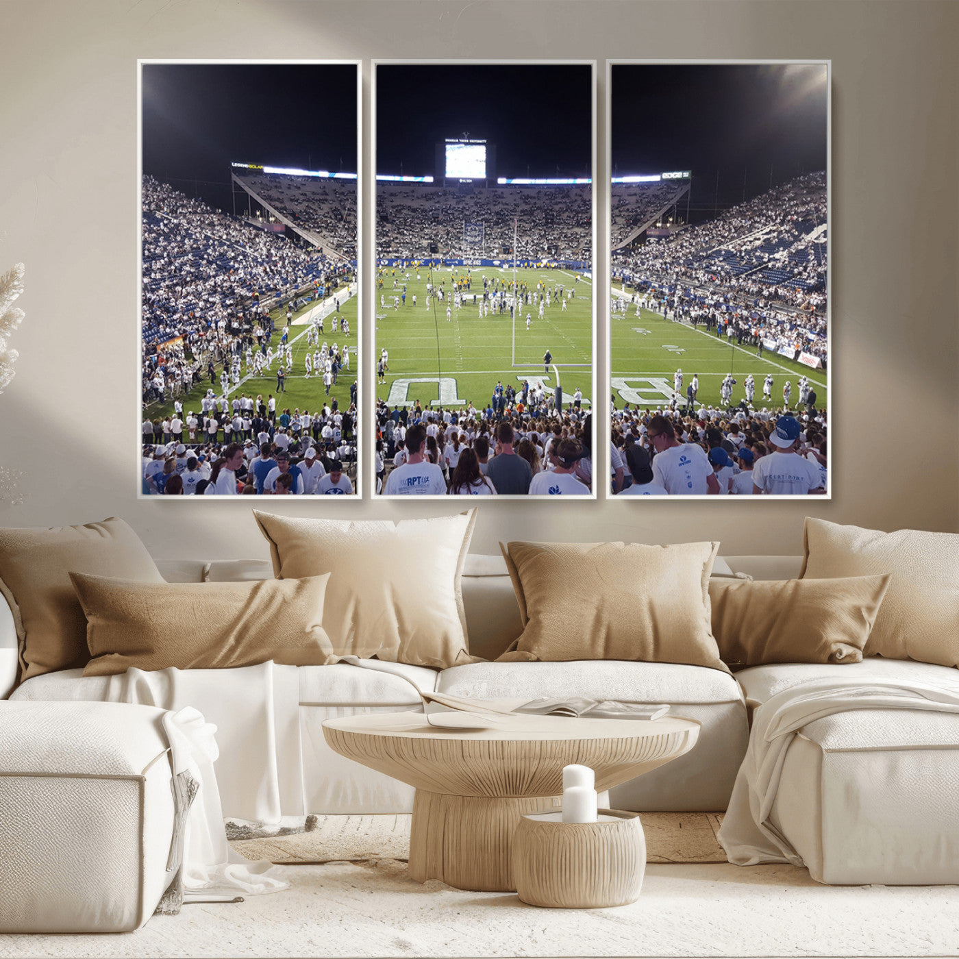 MGV-FC-48X32-3P - Brigham Young University Cougars Football Print Canvas - Provo LaVell Edwards Stadium Wall Art