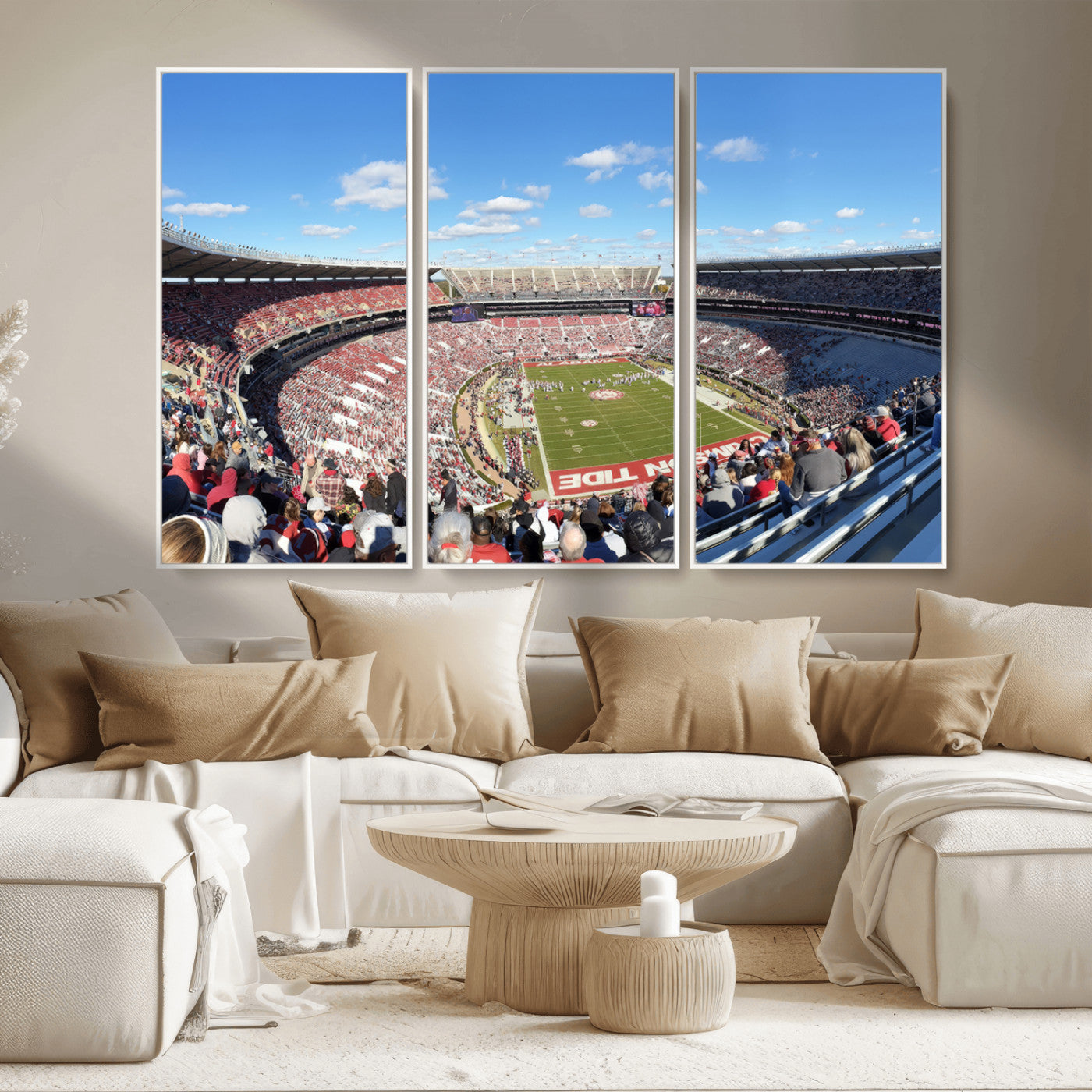 MGV-FC-48X32-3P - University of Alabama Crimson Tide Print Wall Art - Tuscaloosa Bryant-Denny Stadium Wall Art Canvas