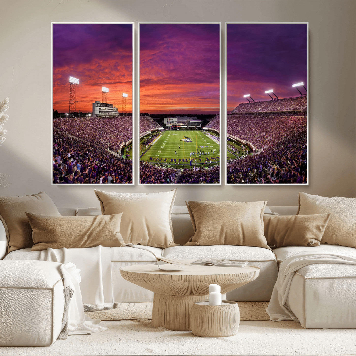 MGV-FC-48X32-3P - East Carolina University Pirates Football Print Canvas- Greenville Dowdy-Ficklen Stadium Wall Art