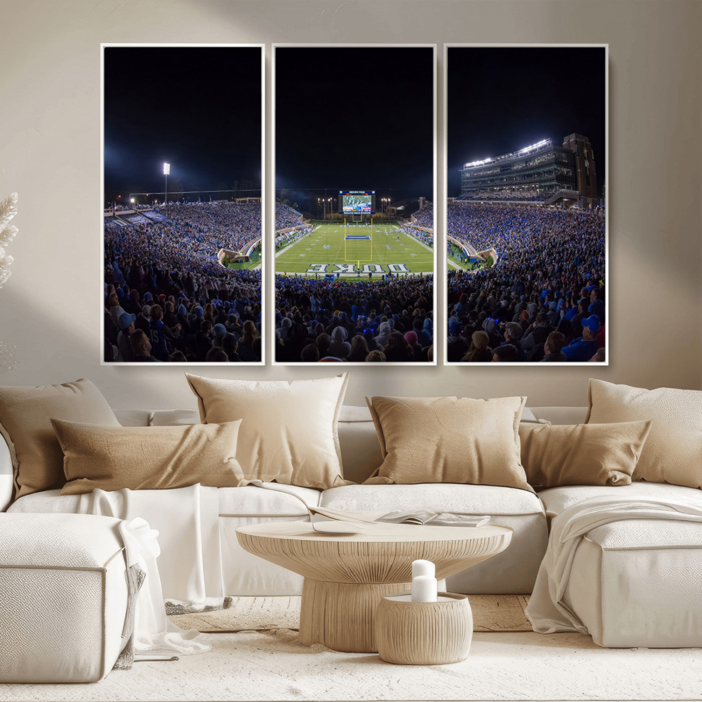 MGV-FC-48X32-3P - Duke University Blue Devils Football Team Print - Durham Wallace Wade Stadium Wall Art Canvas Print