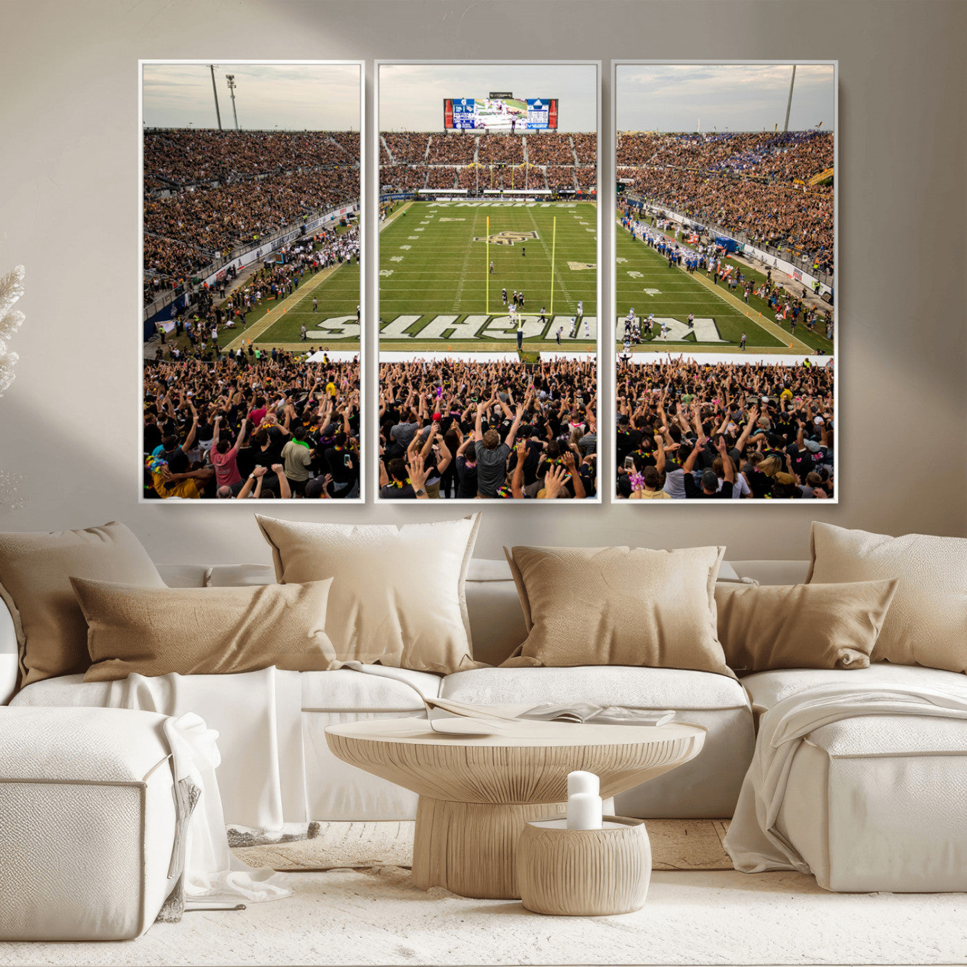 MGV-FC-48X32-3P - UCF Knights Football Team Print - Orlando FBC Mortgage Stadium Canvas Print