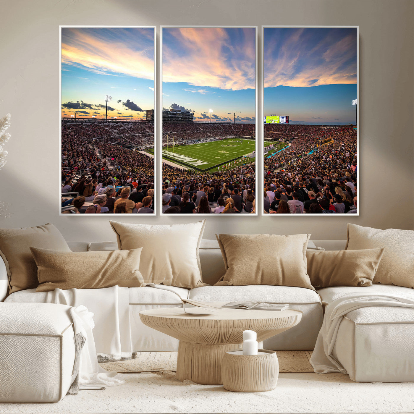 MGV-FC-48X32-3P - UCF Knights Football Team Print - Orlando FBC Mortgage Stadium Wall Art Canvas Print