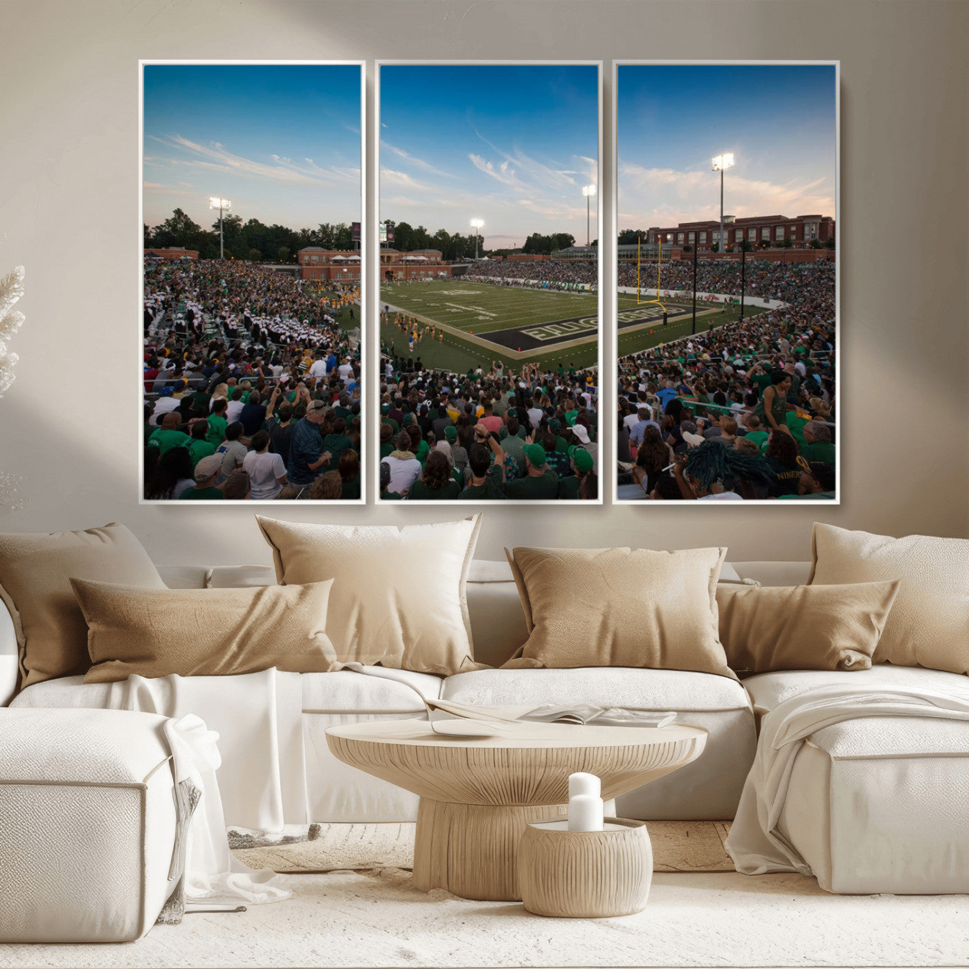 MGV-FC-48X32-3P - University of Charlotte 49ers Football Team Print - Charlotte Jerry Richardson Stadium Wall Art