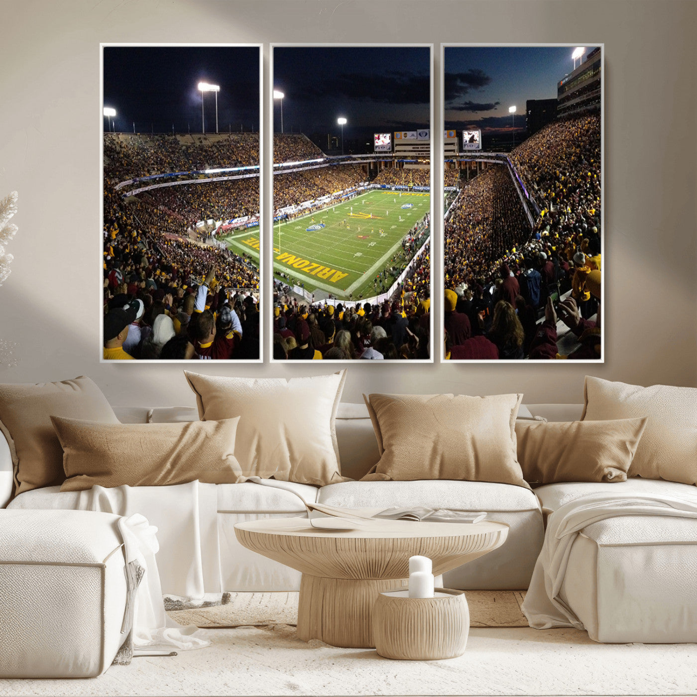 MGV-FC-48X32-3P - ASU Sun Devils Football Team Print Canvas - Phoenix Mountain America Stadium Wall Art Canvas Print