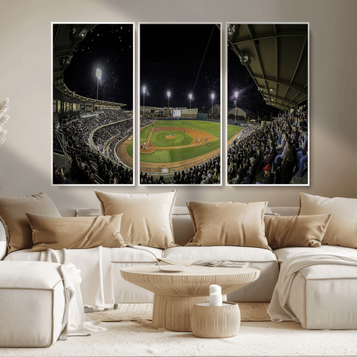 MGV-FC-48X32-3P - Olsen Field at Blue Bell Park - Texas A&M Aggies Baseball Stadium Wall Art Canvas Print