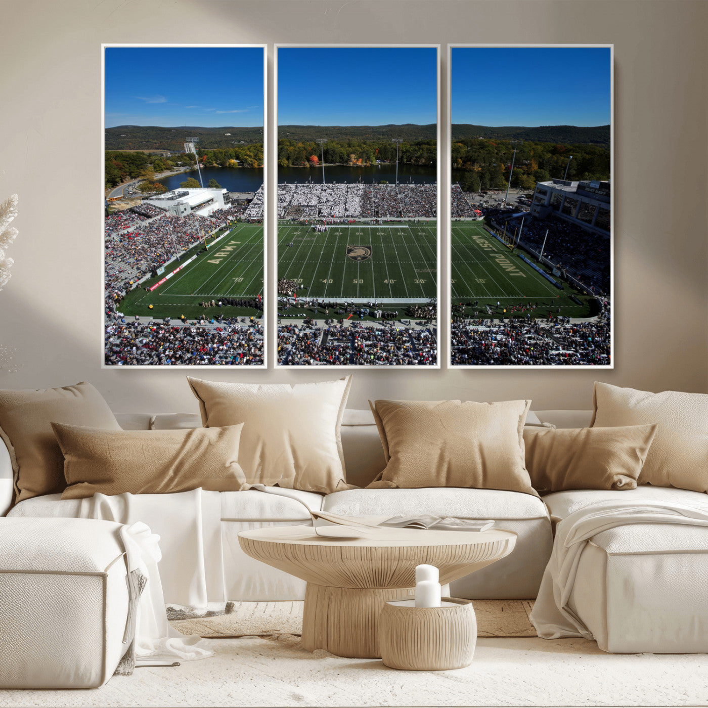 MGV-FC-48X32-3P - Army Black Knights Football Team Print - West Point Michie Stadium Wall Art Canvas Print