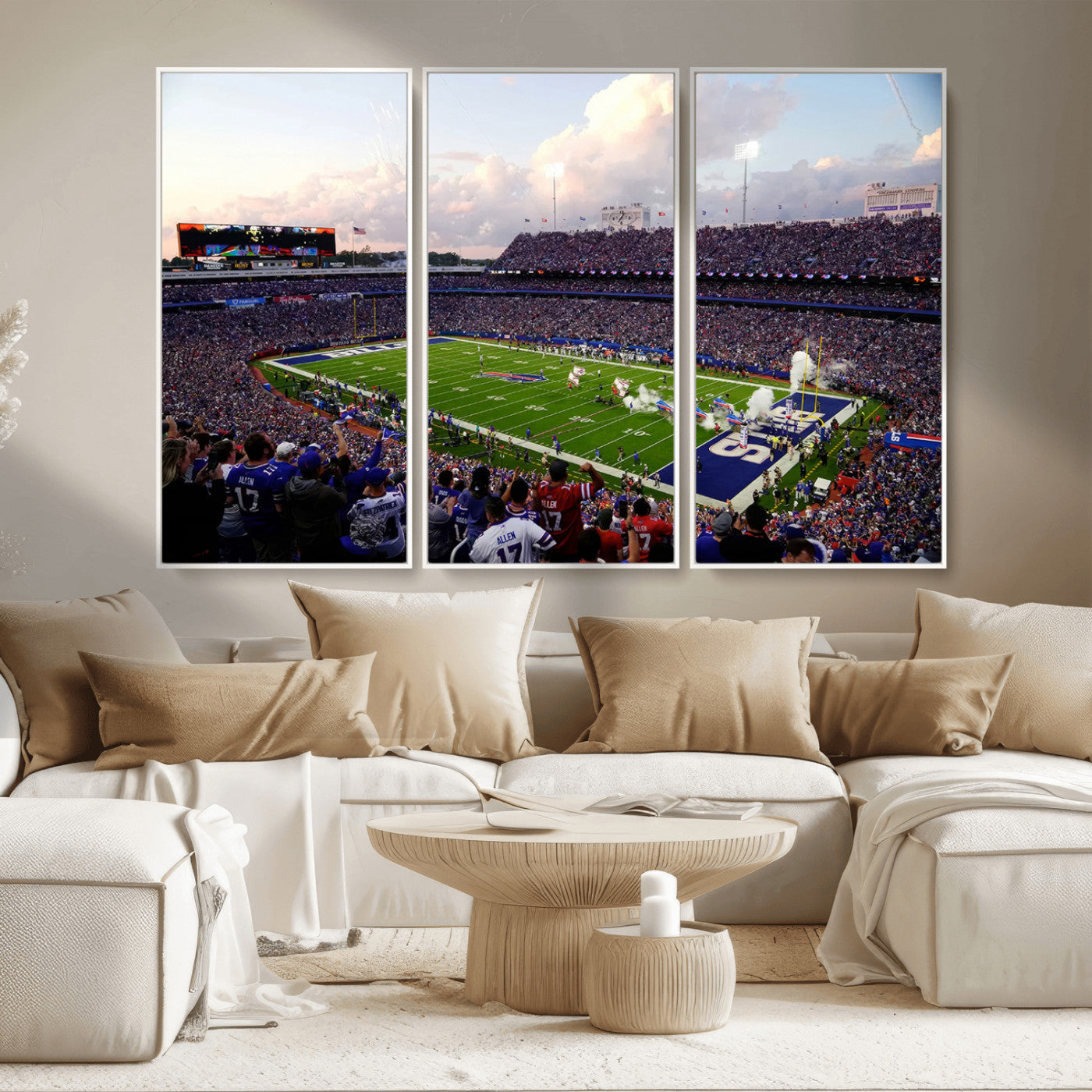 MGV-FC-48X32-3P - Buffalo Bills Football Team Print - Buffalo Highmark Stadium Wall Art Canvas Print