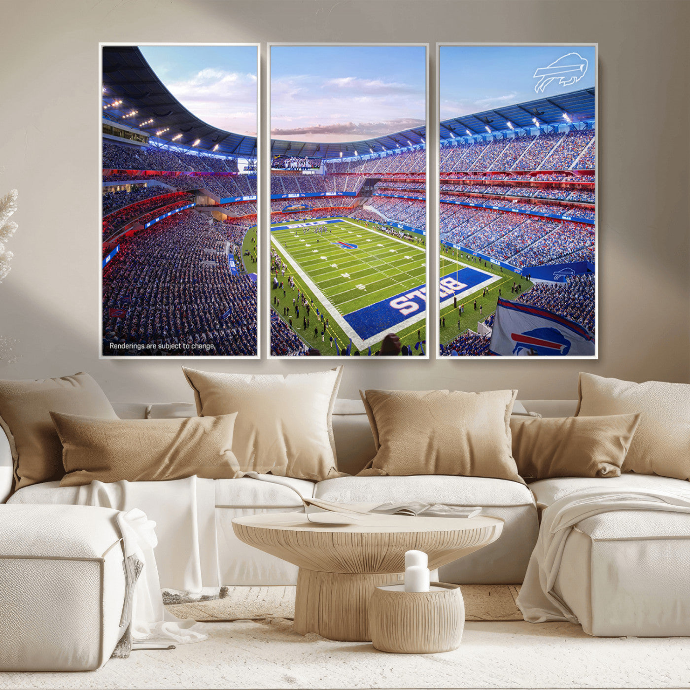 MGV-FC-48X32-3P - Buffalo Bills Football Team Print Canvas - Buffalo Highmark Stadium Wall Art Canvas Print