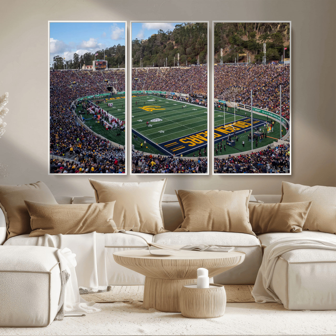 MGV-FC-48X32-3P - University of California Golden Bears Football Team Print - Berkeley California Memorial Stadium Art