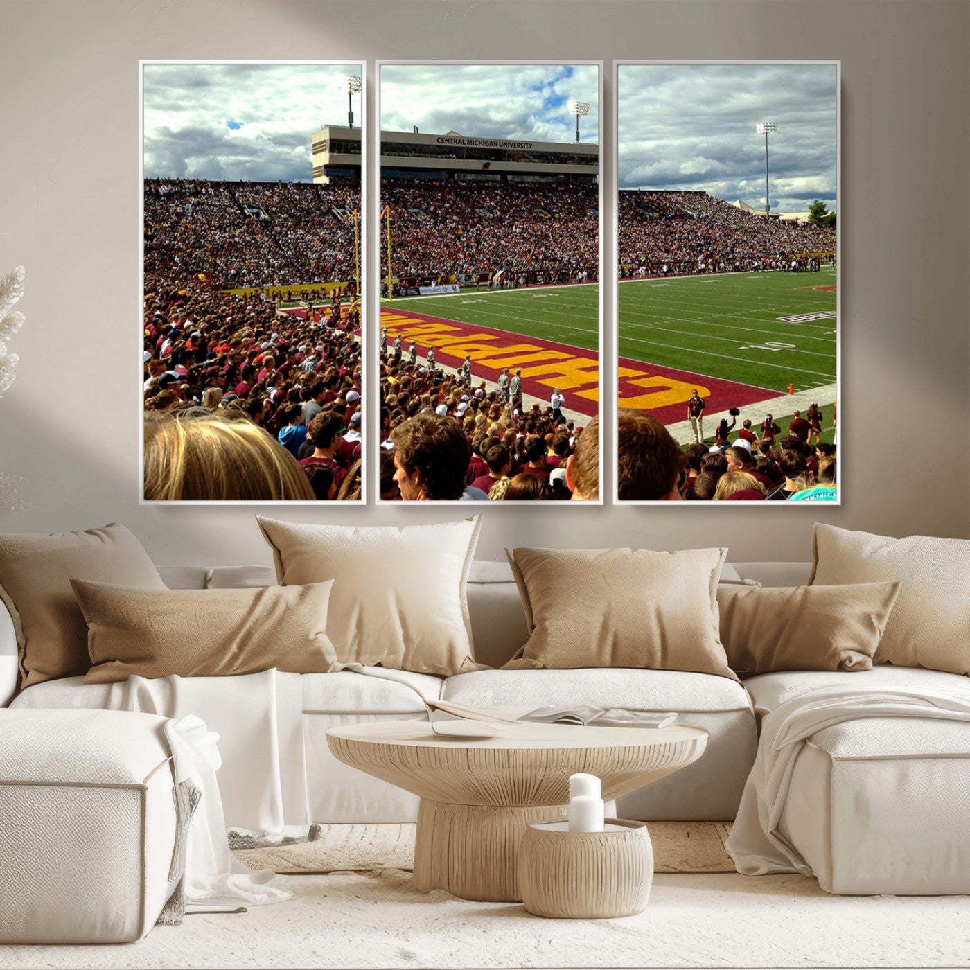 MGV-FC-48X32-3P - Central Michigan University Chippewas Football Team Print - Mount Pleasant Kelly/Shorts Stadium Wall