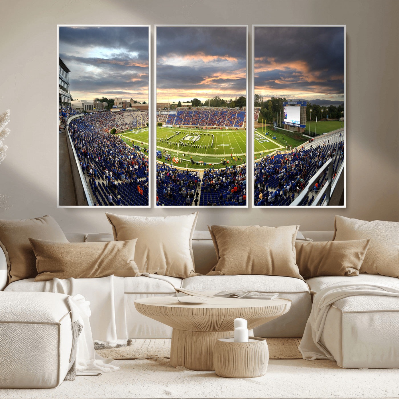 MGV-FC-48X32-3P - Duke University Blue Devils Football Team Print - Durham Wallace Wade Stadium Wall Art Canvas Print