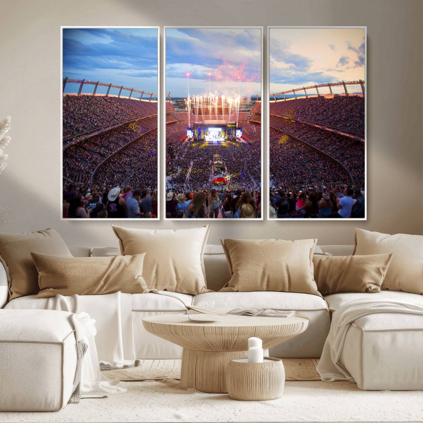 MGV-FC-48X32-3P - Denver Broncos Football Team Print Canvas- Empower Field at Mile High Stadium Wall Art Canvas Print