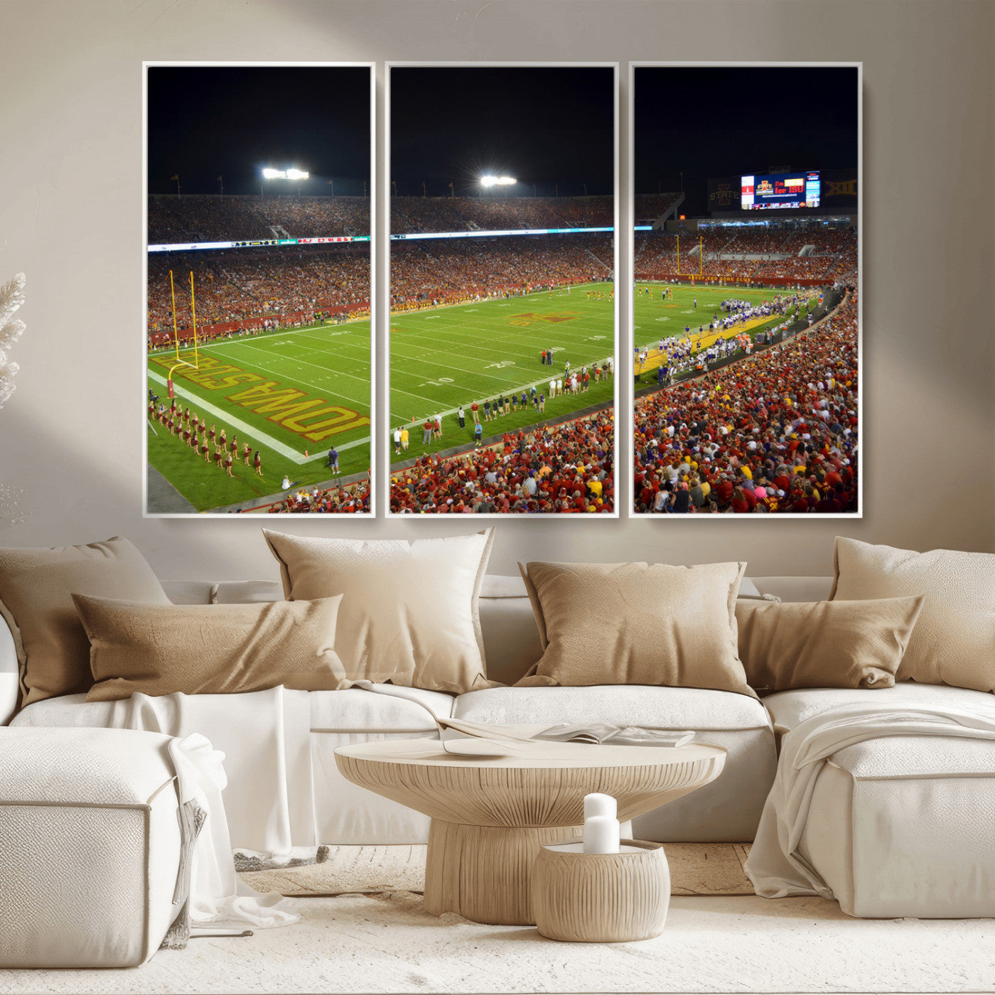 MGV-FC-48X32-3P - Iowa State University Cyclones Football Team Print - Ames Jack Trice Stadium Canvas Print